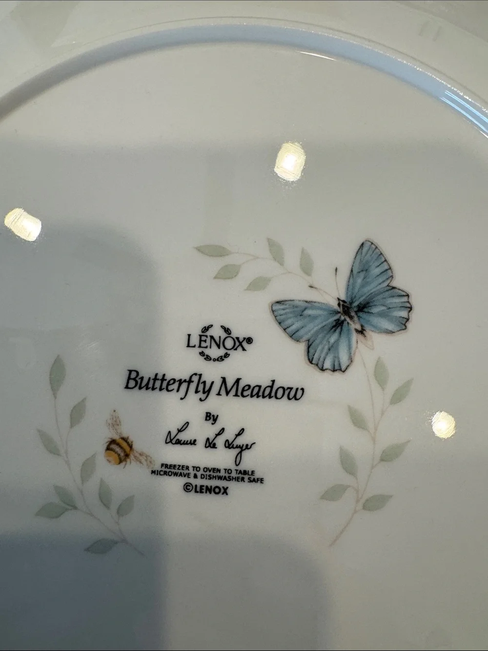 Lenox Butterfly Meadow Covered Butter Cheese Dish and Dome
